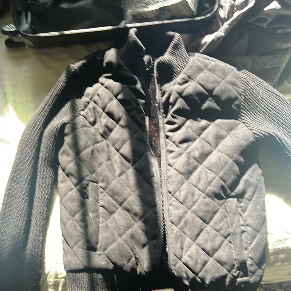 Men’s Black  Jacket velvet lined is way to small on me never been warn